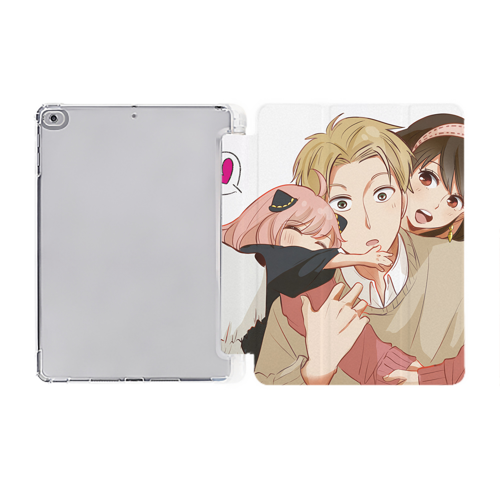 （画像用） SPY×FAMILY间谍家家酒 IPad ケース ペン収納付き 三つ折りスタンド PUレザー×シリコン 対応機種9.5/10.5/10.9インチ
